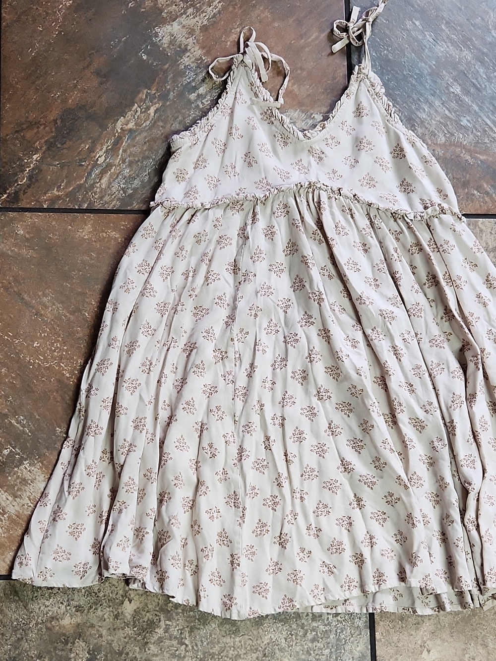 Patrons of Peace Cream Dress with Brown Floral Print - Picture 4 of 4